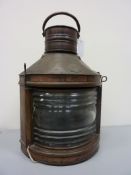 Copper ships lamp 'The Beacon' by Eli Griffiths & Sons Birmingham H54cm