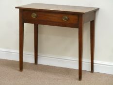 George III mahogany writing table fitted with single frieze drawer,