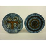 Two Troika Pottery wheel shaped vases H12cm