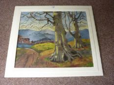 Wooded scene , oil on canvas signed H H Greaves,