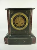 Victorian slate marble mantle clock with chiming movement H24.