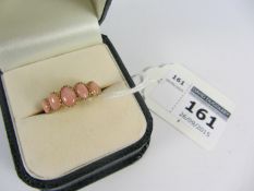 Coral five stone gold-plated ring