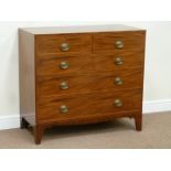 Early 19th century mahogany chest fitted with two short and three long drawers,