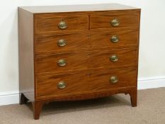 Early 19th century mahogany chest fitted with two short and three long drawers,