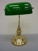 Brass effect banker's desk lamp H38cm