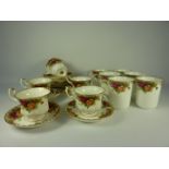 Royal Albert 'Old Country Roses' tea service - six place settings - and six coffee mugs