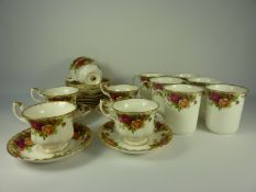 Royal Albert 'Old Country Roses' tea service - six place settings - and six coffee mugs