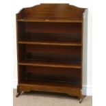 Early 20th century mahogany open bookcase fitted with four shelves,
