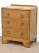 20th century vintage retro 'Lebus' oak three drawer chest,