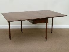 Regency mahogany drop leaf dining table, turned leg,