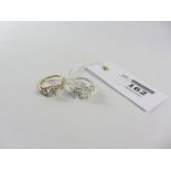 Two stone set dress rings stamped 925