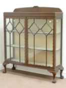 Early 20th century mahogany bow front display cabinet,