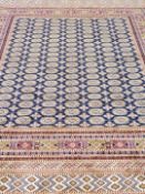 Persian Bokhara blue ground rug carpet,