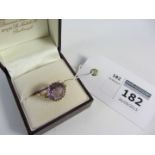 Facetted amethyst ring hallmarked 9ct