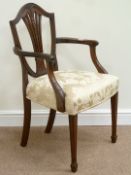 Regency mahogany Hepplewhite chair with upholstered seat