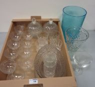 Edwardian etched glasses, other drinking glasses,