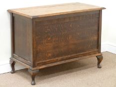 Early 20th century oak blanket box fitted with hinged lid,