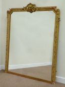 Mid 19th century large ornate gilt and guesso  framed overmantle mirror, H173cm,