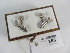 Pair of golf cuff-links stamped 925