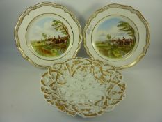 Pair Spode Hunting Plates after J. F.