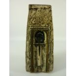 Troika Pottery coffin shaped vase H16.