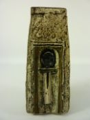 Troika Pottery coffin shaped vase H16.