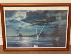 Dambusters Memorabilia - Operation Chastise, colour print signed on the mount by Flt. Lt.
