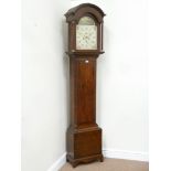 Late 18th century oak and mahogany banded longcase clock, eight day movement,