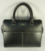 Kate Spade black leather handbag with white stitching