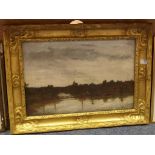 River scene, oil on canvas signed and dated J H Davies 1873,