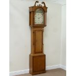Early 19th century golden oak and mahogany longcase clock,