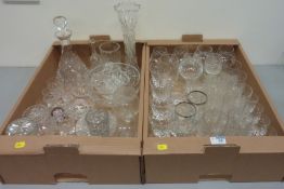 Heavy cut glass decanter,