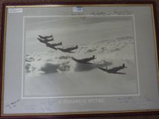 Battle of Britain Memorabilia - 'Supermarine Spitfire 1936-1986' monochrome photographic print from