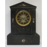Victorian slate mantel clock, W25cm,