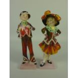 Pair Royal Doulton figures 'Pearly Boy' HN2035 and 'Pearly Girl' HN2036, printed and painted marks