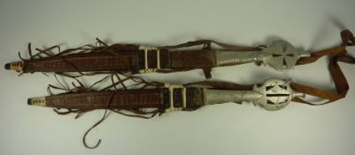 Two Nigerian swords L63cm and 57cm