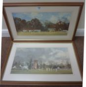 Cricket - 'The Opening Match' & 'The Closing Match' pair of cricket prints after Roy Perry