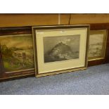 Scarborough Spa Victorian colour print and two engravings of Scarborough