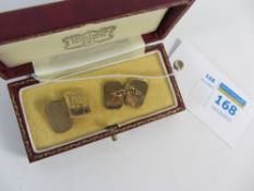 Pair of 9ct gold cuff-links by Cohen and Charles Birmingham 1962 approx 9gm