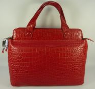 Lulu Guinness crocodile effect leather 'Hillary' handbag (with dust bag)