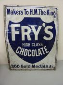 Advertising - original Fry's 'High Class Chocolate' enamel sign H79.
