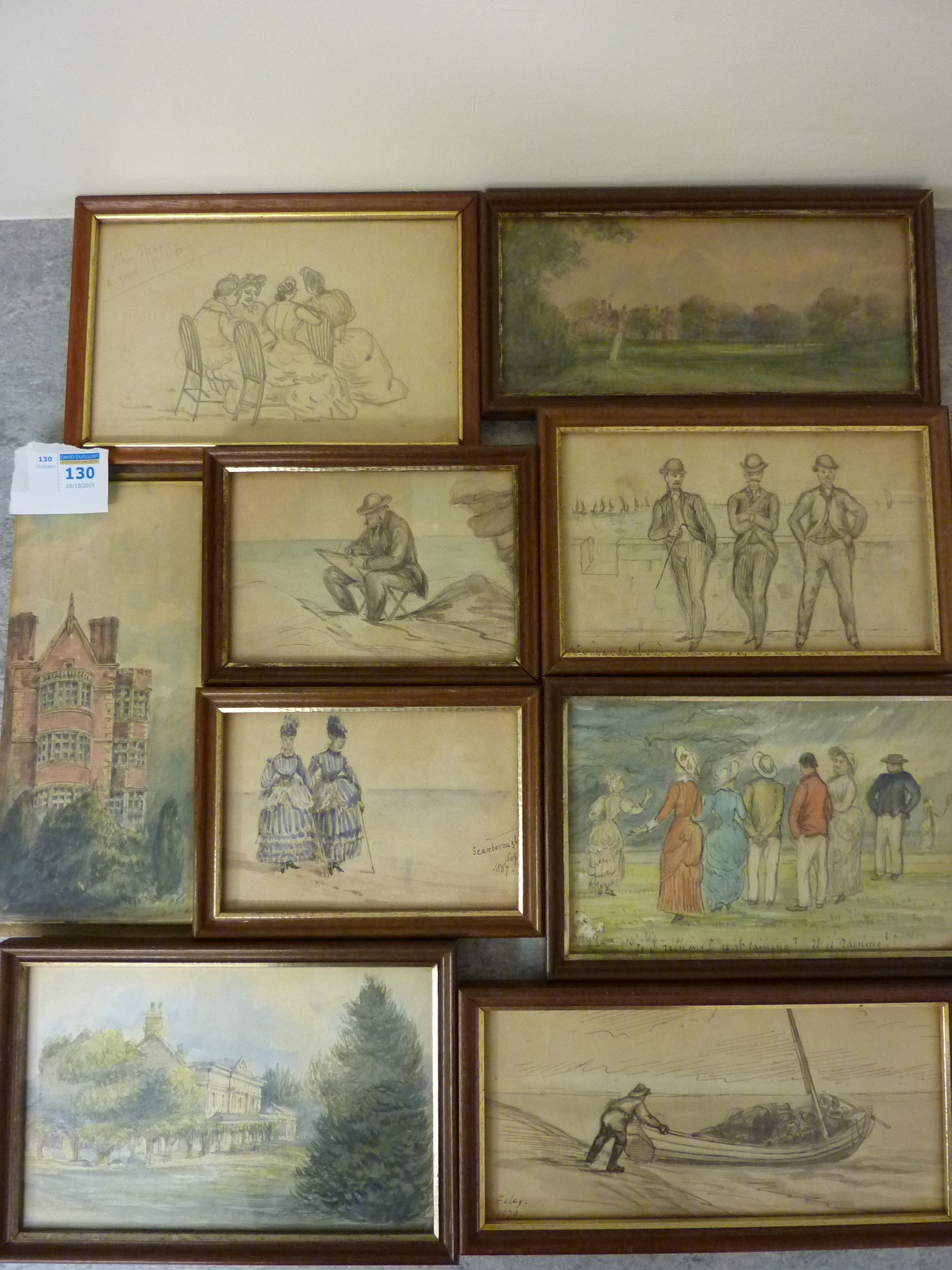 Collection of watercolour Caricature, Sea and Landscape sketches relating to Scarborough, Filey,