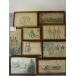 Collection of watercolour Caricature, Sea and Landscape sketches relating to Scarborough, Filey,