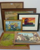 Assorted pictures and prints in one box