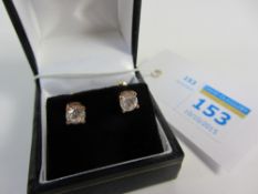 Pair of rose gold diamond stud ear-rings approx 1 carat with IGL certificate