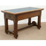 Late Victorian aesthetic movement pitch pine table,