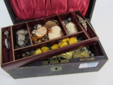 Vintage and later costume jewellery in two tier box