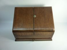 Edwardian oak correspondence cabinet H31cm
