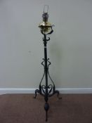 Oil lamp on wrought iron stand H173cm