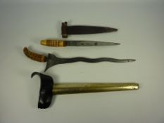 Javanese Kris and one other knife with a bone handle (2)